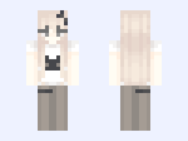 ≽(•⩊ •マ≼ 𐙚₊˚⊹♡ Minecraft skin, slim model, front and back view