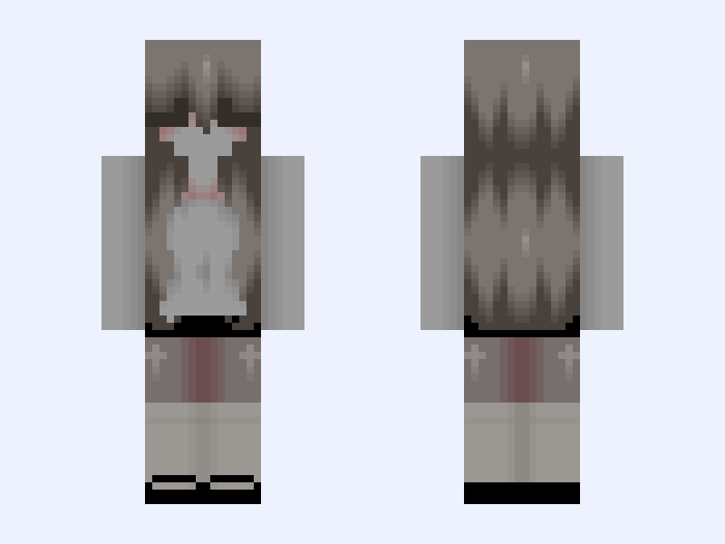 Gray #DB0B Minecraft skin, slim model, front and back view