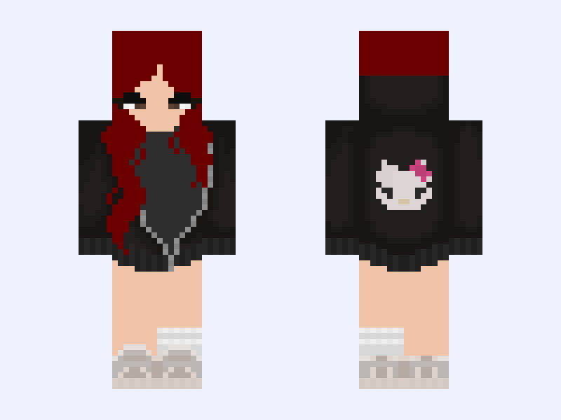 hello kitty Minecraft skin, slim model, front and back view