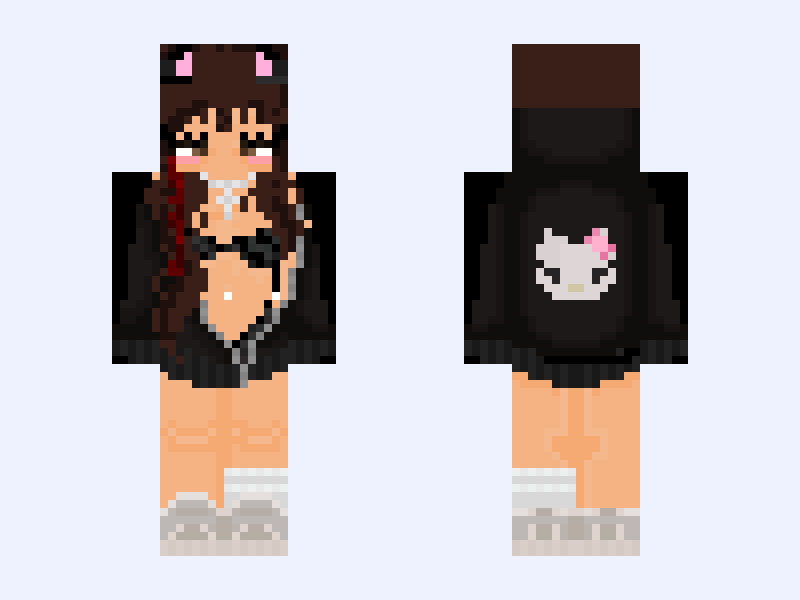 hello kitty girl🕷️ .: Minecraft skin, slim model, front and back view