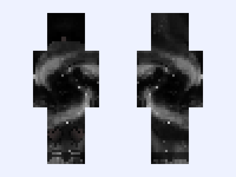 Hugh 128x - Emo Galaxy Hoodie ☄️ Minecraft skin, slim model, front and back view