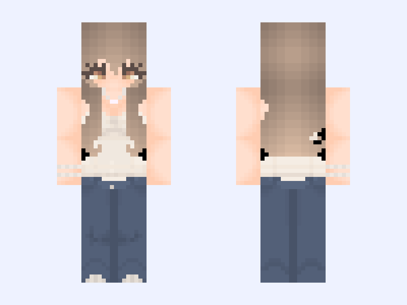 𝐢'𝐥𝐥 𝐰𝐚𝐢𝐭 ˚ ༘ ೀ⋆｡˚. Minecraft skin, slim model, front and back view
