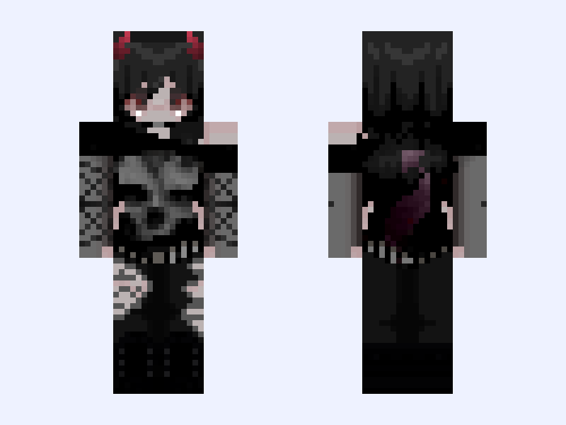 •°~× I see who you are, you are my enemy..×•~° [DON'T REPOST!!] Minecraft skin, slim model, front and back view