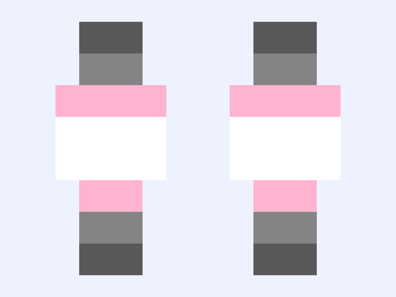 iam a demigirl and bi Minecraft skin, slim model, front and back view
