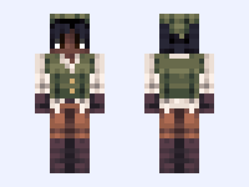If i was on “The Flight Smp” Minecraft skin, slim model, front and back view