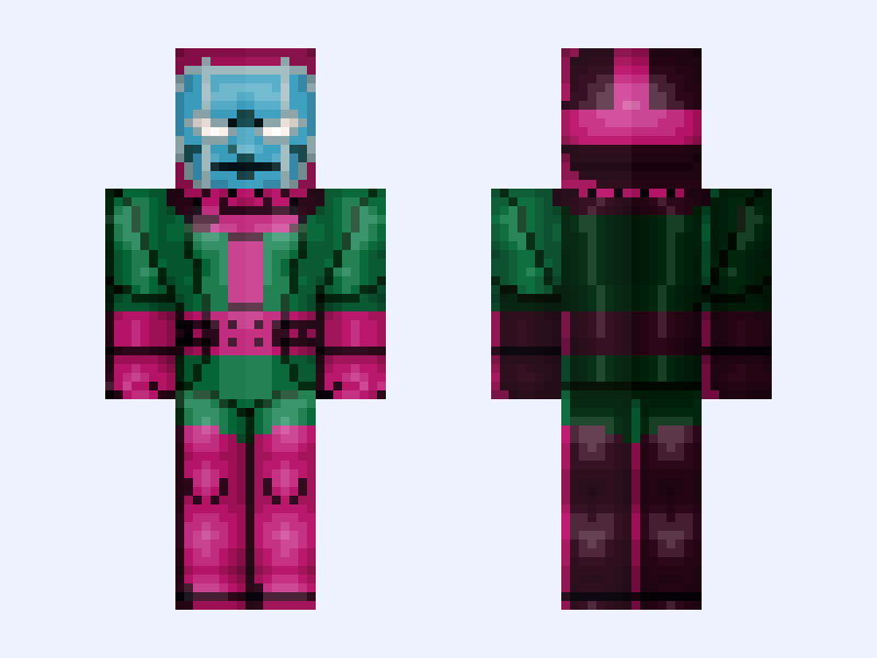 Kang the Conqueror: X-Men '97 (Season 2: Nathaniel Richards: Marvel Animation: 2026) Minecraft skin, classic model, front and back view