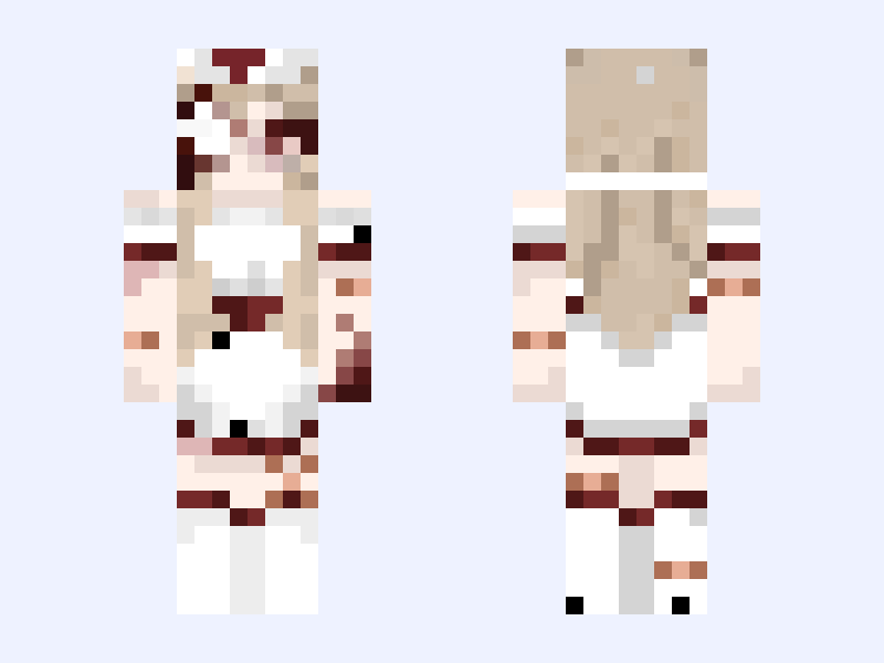 💉🎀 kawaii/ nurse/ girl Minecraft skin, slim model, front and back view