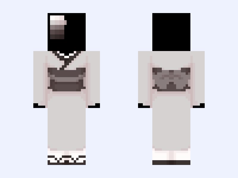 Kimono Base Minecraft skin, slim model, front and back view