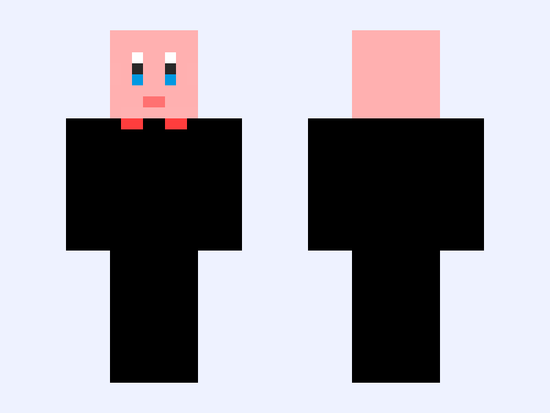 Kirby Minecraft skin, classic model, front and back view