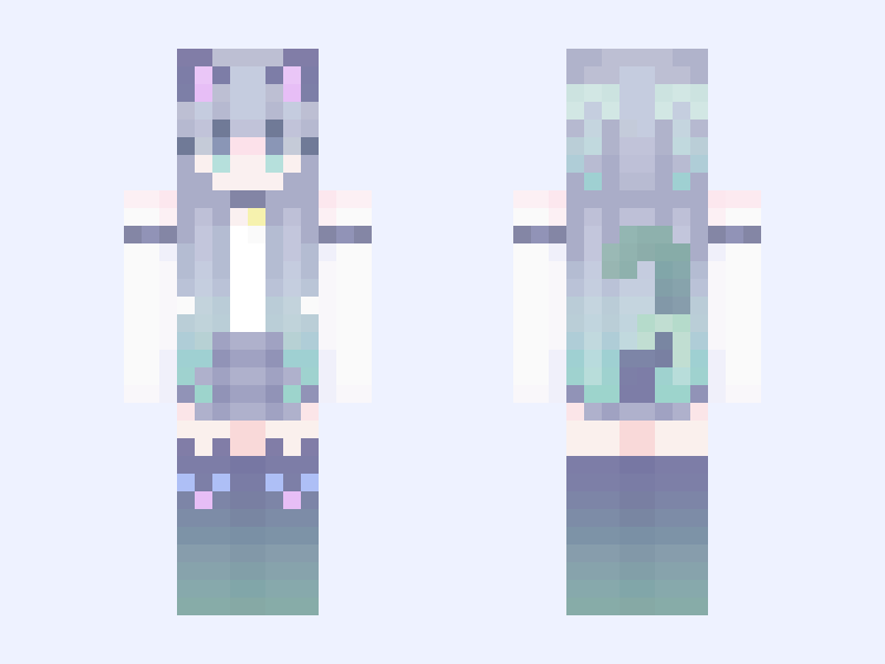 kitty 🐈🐾 Minecraft skin, slim model, front and back view