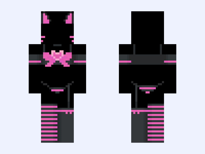 KITTY Pink Version Minecraft skin, slim model, front and back view
