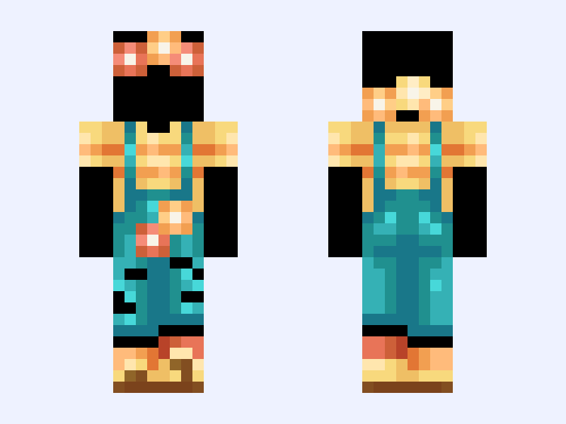 ✧･ﾟ:*Latana✧･ﾟ:* girl, boy, aesthetic, cute, steve, femboy, flower, overalls, summer Minecraft skin, slim model, front and back view
