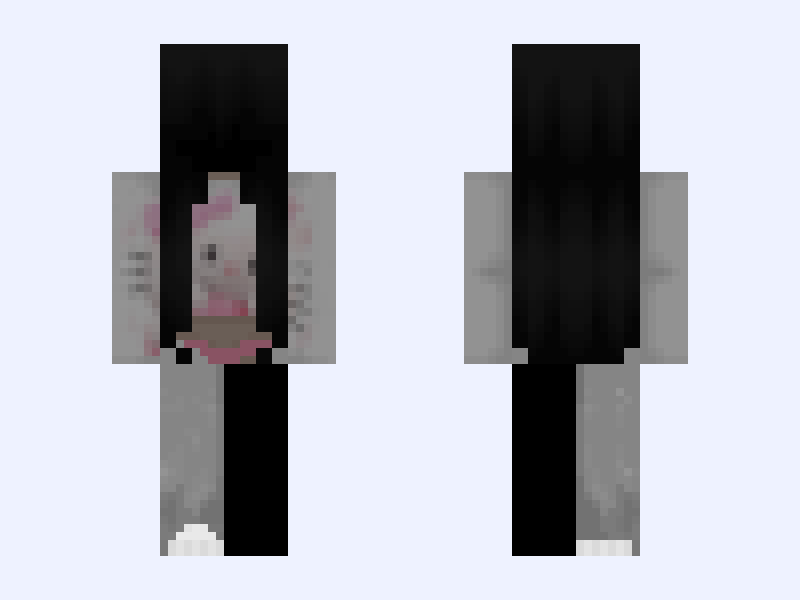 legless girl Minecraft skin, slim model, front and back view