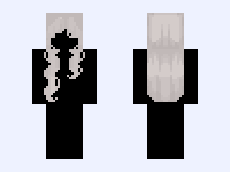 light grey Minecraft skin, slim model, front and back view