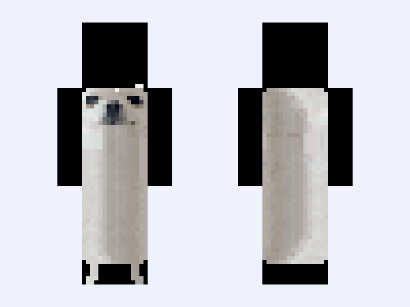 longdog Minecraft skin, slim model, front and back view