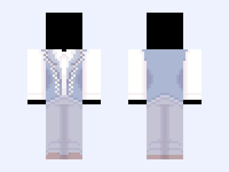 (M) (V10) ⚜️🪽Angel Royalty🪽⚜️ white blue heaven light Minecraft skin, classic model, front and back view