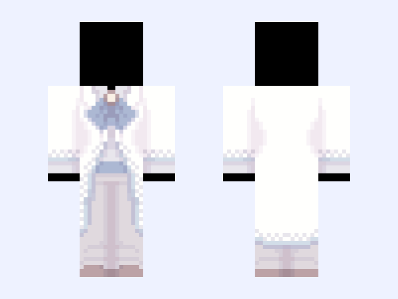 (M) (V9) ⚜️🪽Angel Royalty🪽⚜️ white blue heaven light Minecraft skin, classic model, front and back view