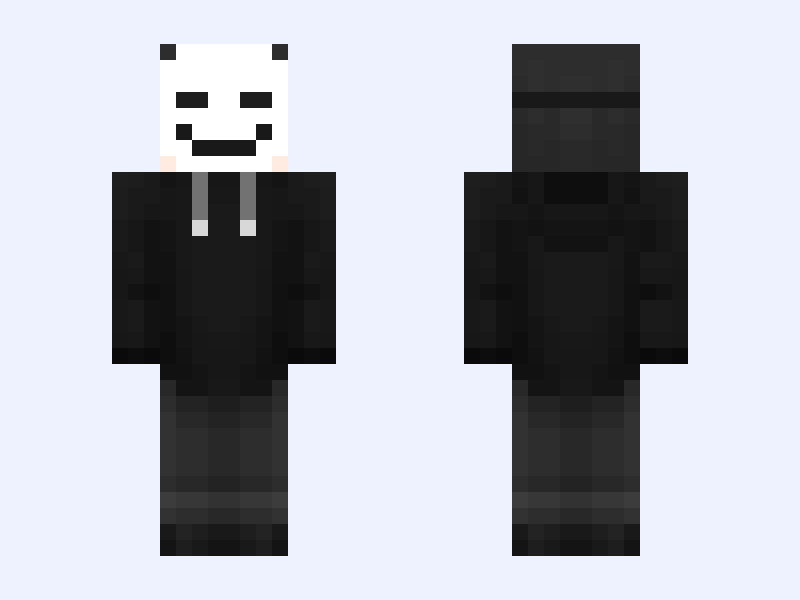 mask Minecraft skin, slim model, front and back view