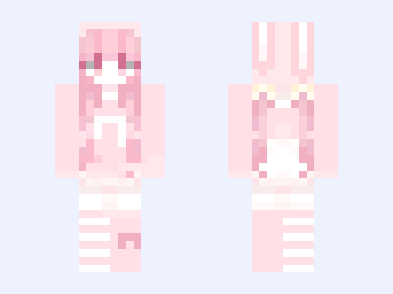 melody Minecraft skin, slim model, front and back view