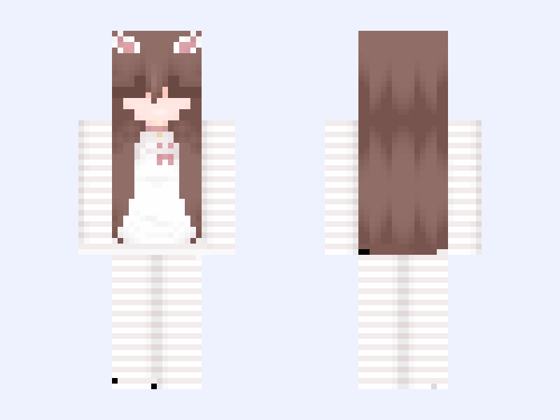 meow Minecraft skin, slim model, front and back view