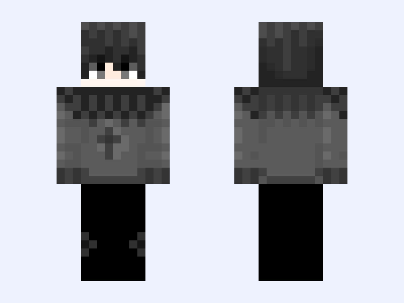 Midwestemoooo Minecraft skin, slim model, front and back view