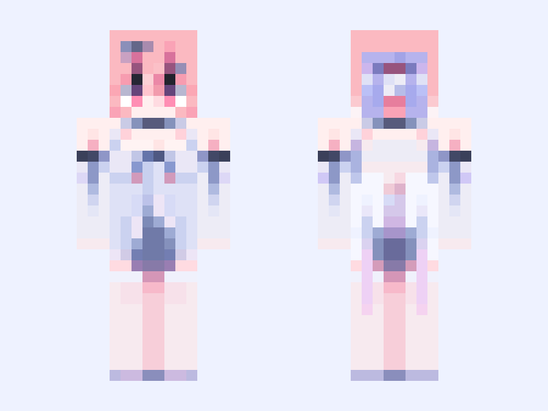 绝区零:蕾米埃尔 Minecraft skin, slim model, front and back view