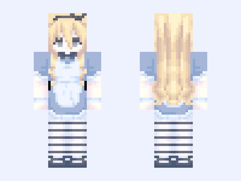 单子 Minecraft skin, slim model, front and back view