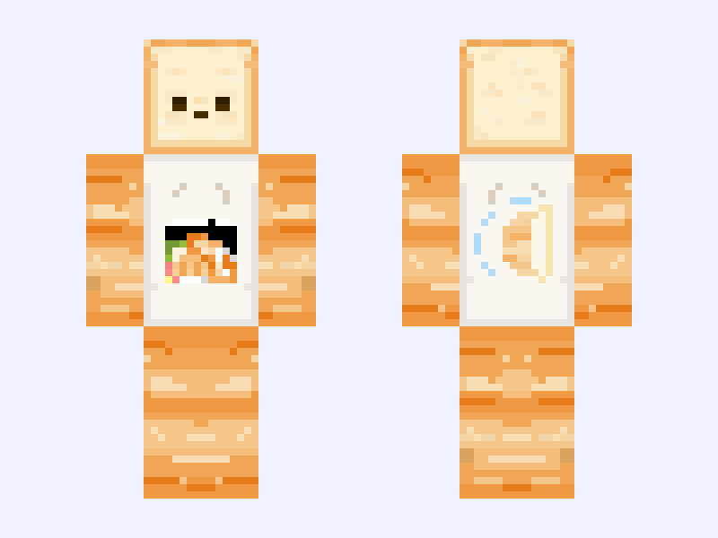 面包人🍞 Minecraft skin, classic model, front and back view