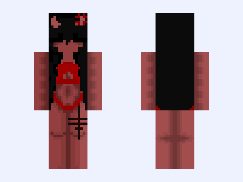 ⁽⁠⁽⁠ଘ♡ଓ⁠⁾⁠⁾ #0B72 Minecraft skin, slim model, front and back view