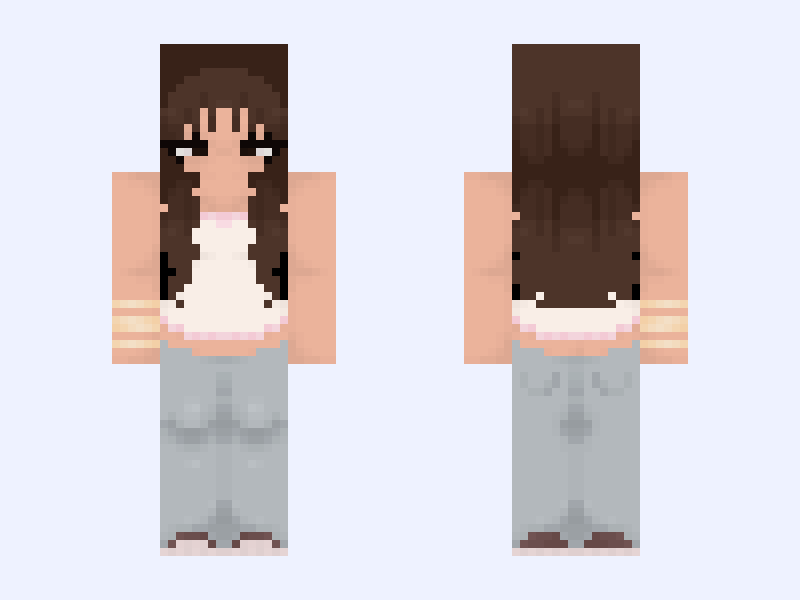 𓆩. ♥︎ .𓆪 #51E1 Minecraft skin, slim model, front and back view