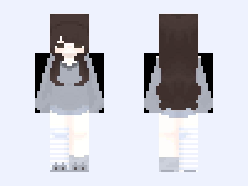 抖音微微死掉 Minecraft skin, slim model, front and back view