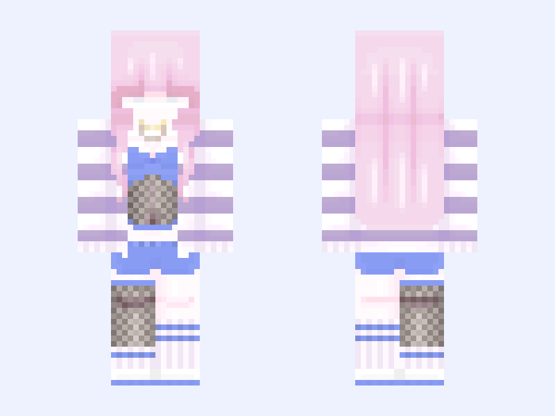 ꒰ა ♡ ໒꒱ Minecraft skin, slim model, front and back view