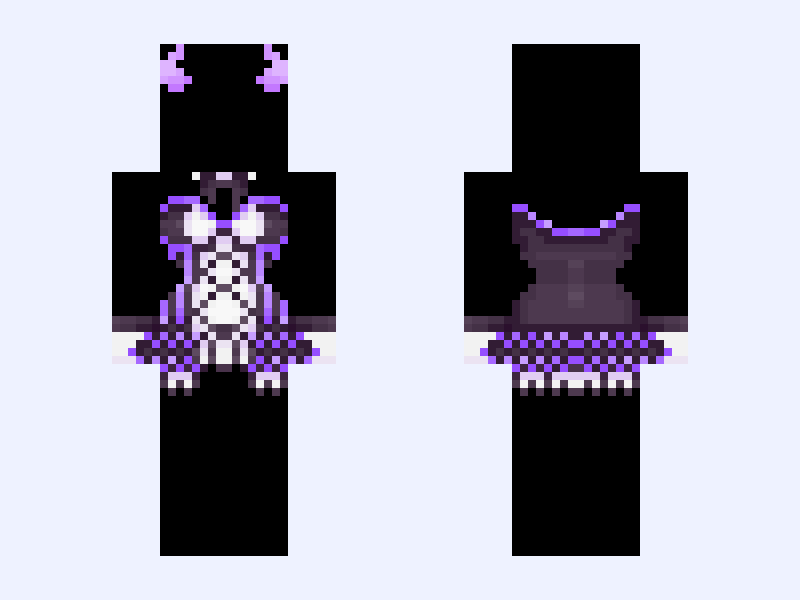 Monster High Base Purple Version Minecraft skin, slim model, front and back view