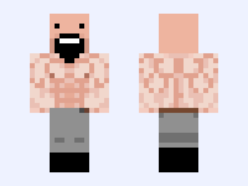 像素方块的硬核才是王道（notch） Minecraft skin, classic model, front and back view