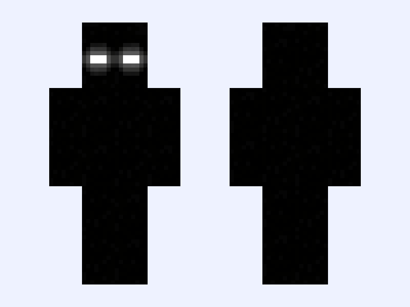 Null Minecraft skin, classic model, front and back view