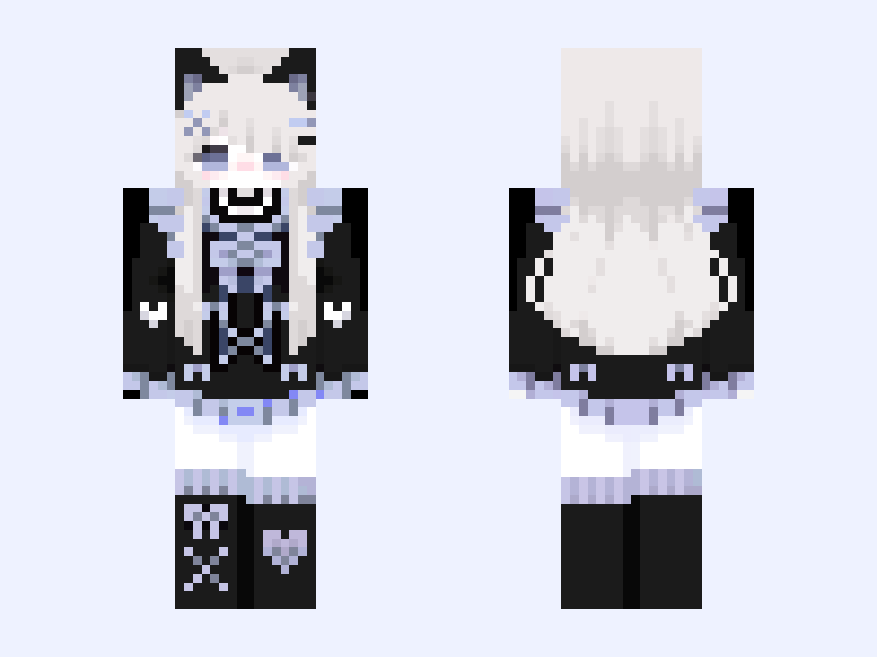 nyanko 220319 Minecraft skin, slim model, front and back view
