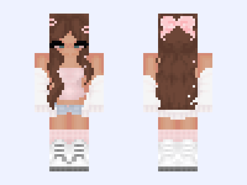 original girl jacket Minecraft skin, slim model, front and back view