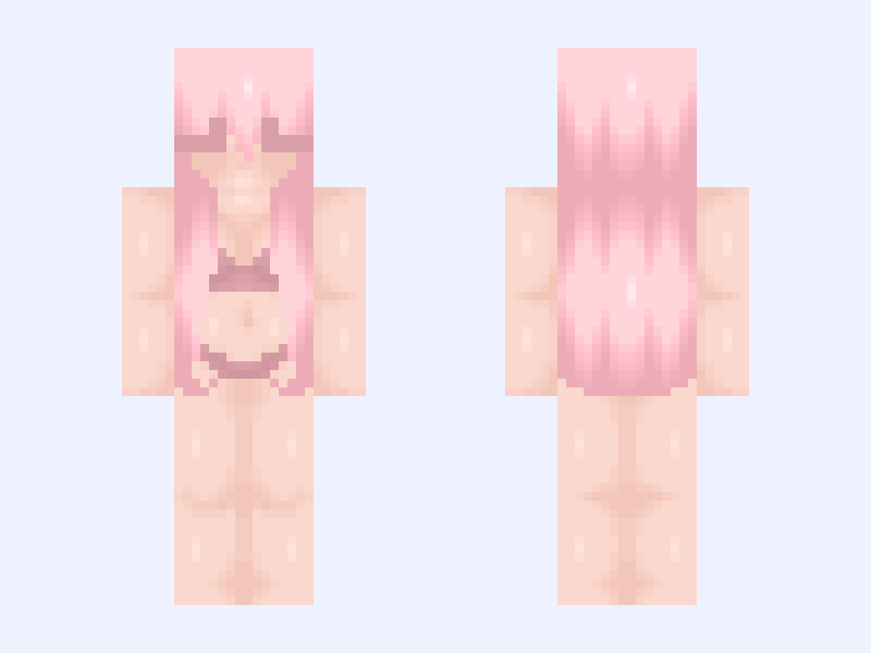𓆩. Pɪɴᴋ .𓆪 Minecraft skin, slim model, front and back view