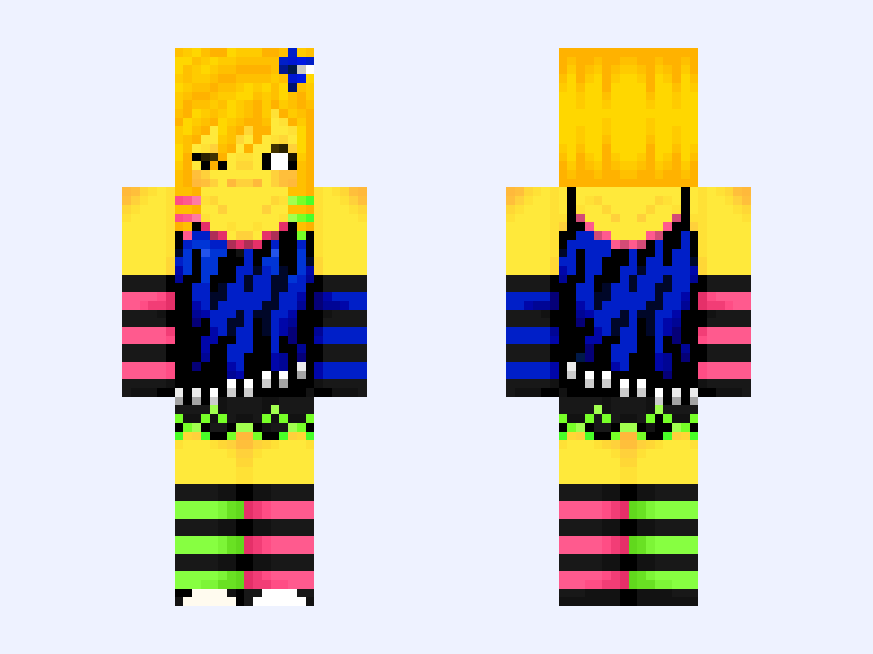 party noob elliot scene forsaken roblox Minecraft skin, slim model, front and back view