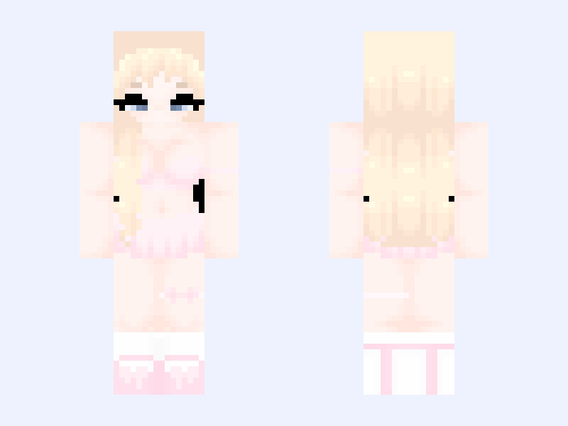 ᰔ 𝓟𝓲𝓷𝓴 𝓓𝓸𝓵𝓵𝓲𝓮 ᰔ Minecraft skin, slim model, front and back view