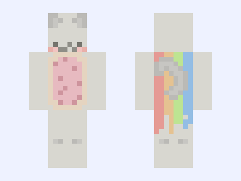 Pink Minecraft skin, classic model, front and back view