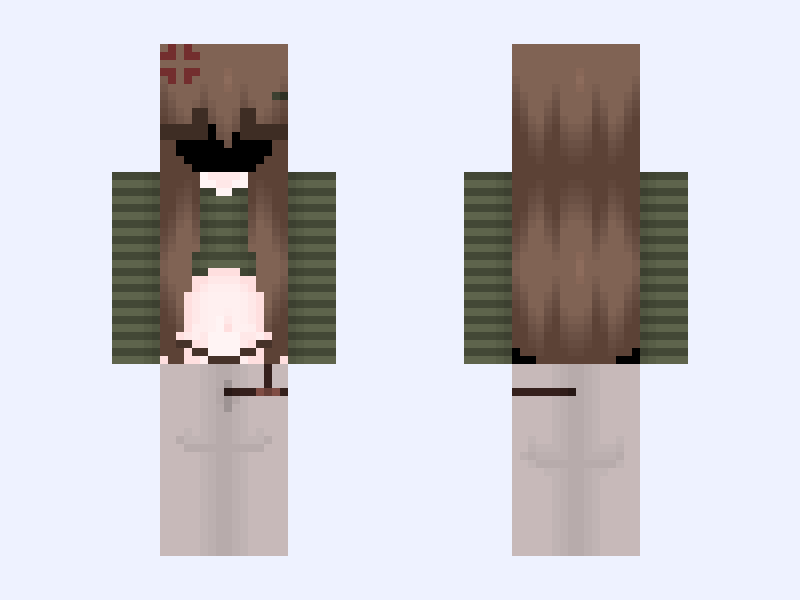 pretty ladyyy Minecraft skin, slim model, front and back view