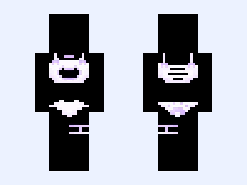 ...🌸 Purple Version Minecraft skin, slim model, front and back view