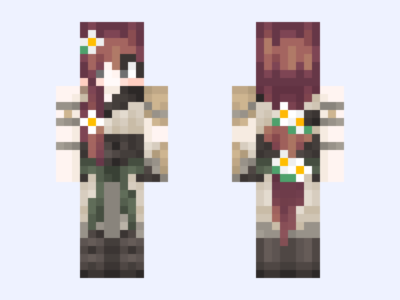 qsmp skin 01 Minecraft skin, slim model, front and back view