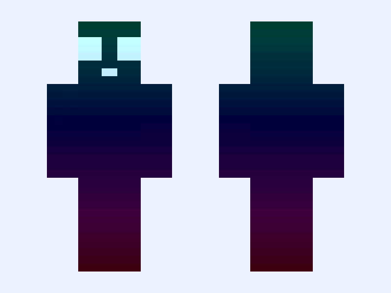 rainbow black and white me Minecraft skin, classic model, front and back view