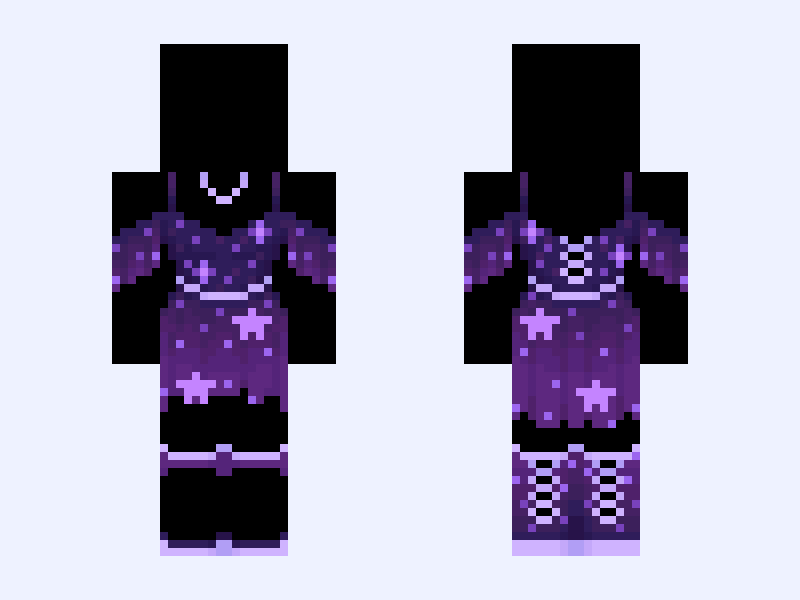 (Recolored V3) Base remake-> “🌟 Star dress base 🌟” Minecraft skin, slim model, front and back view