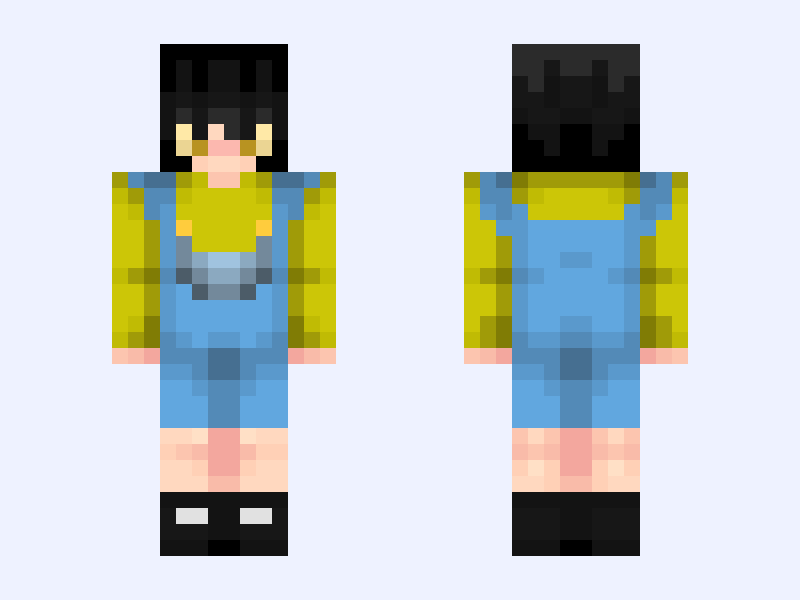 〚Remake of @CassidyFNAF5373’s OC Cass!〛 Minecraft skin, slim model, front and back view