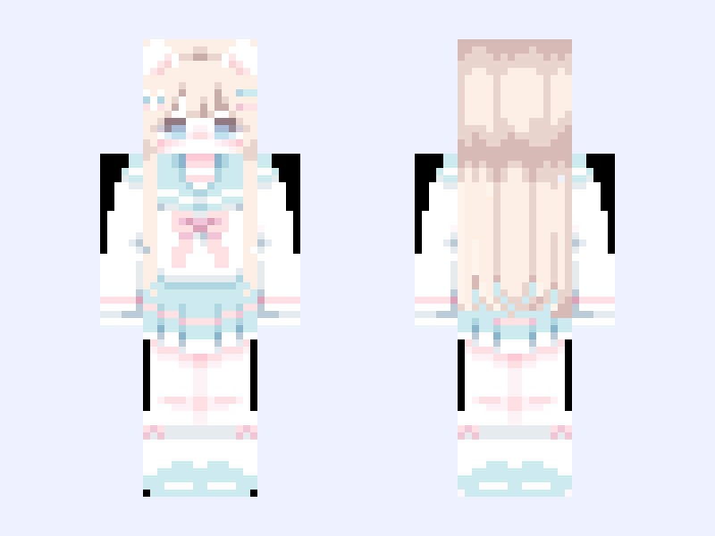 requested by @slushiee_🍬 Minecraft skin, slim model, front and back view
