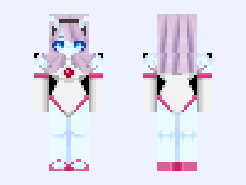 Retro Alien Girl Ver.2.0 Minecraft skin, slim model, front and back view