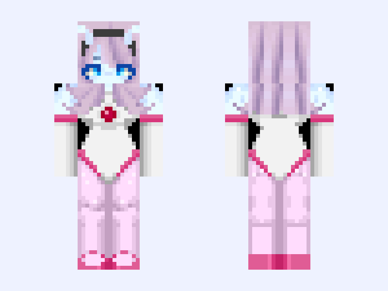 Retro Alien Girl 🛸 Minecraft skin, slim model, front and back view